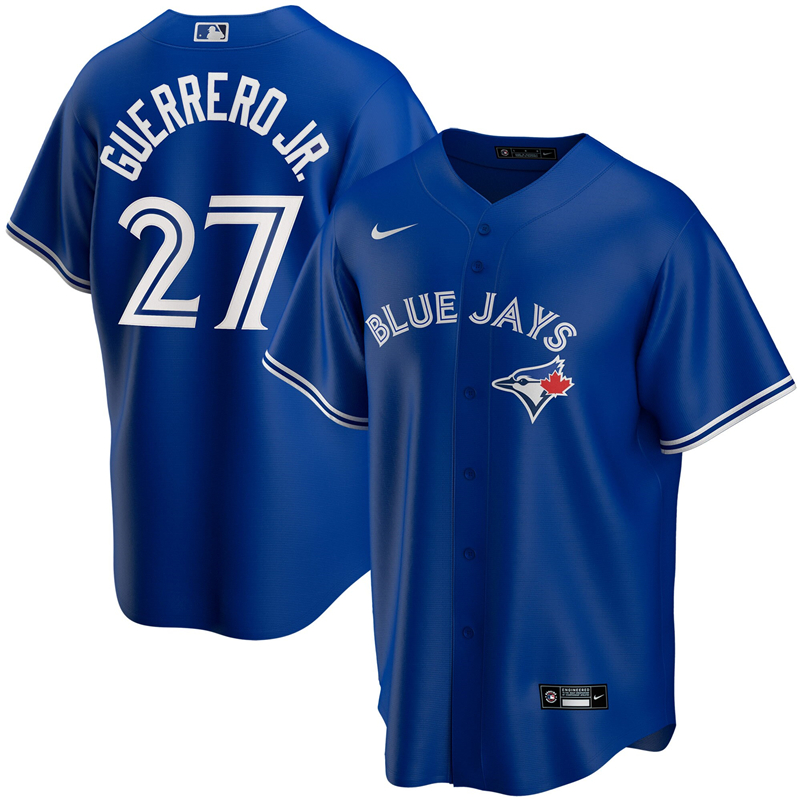 MLB Youth Toronto Blue Jays 27 Vladimir Guerrero Jr. Nike Royal Alternate 2020 Replica Player Jersey